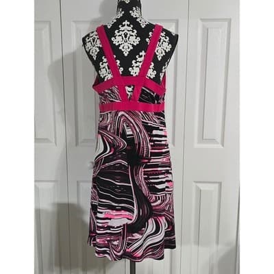 Tek Gear DryTek Womens XL Pink Black Abstract Swirl Strappy Back Athletic Dress - Thumbnail 7