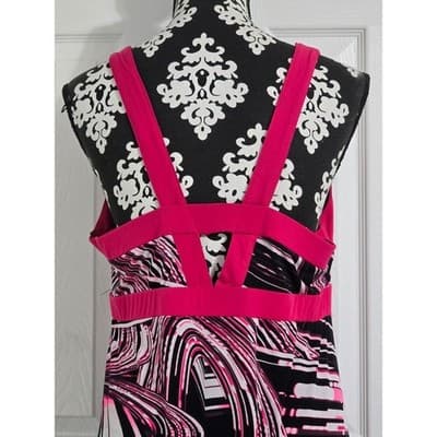 Tek Gear DryTek Womens XL Pink Black Abstract Swirl Strappy Back Athletic Dress - Thumbnail 8