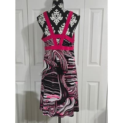 Tek Gear DryTek Womens XL Pink Black Abstract Swirl Strappy Back Athletic Dress - Thumbnail 9