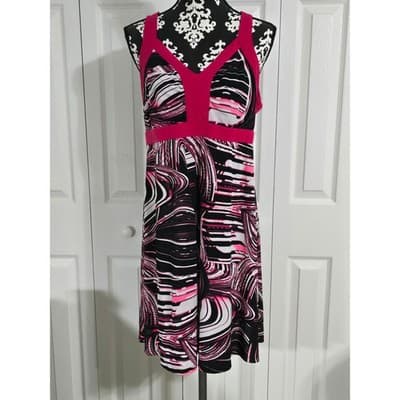 Tek Gear DryTek Womens XL Pink Black Abstract Swirl Strappy Back Athletic Dress - Thumbnail 12