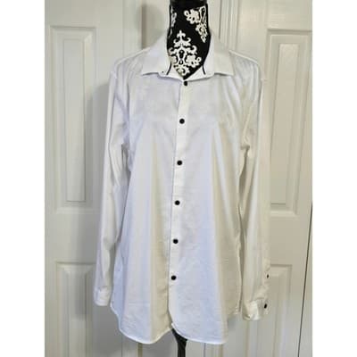 INC International Concepts Mens White Slim Fit Dress Shirt XL Textured Button Up - Image 1