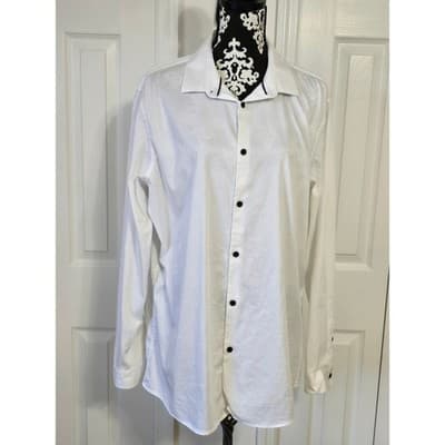 INC International Concepts Mens White Slim Fit Dress Shirt XL Textured Button Up - Thumbnail 13