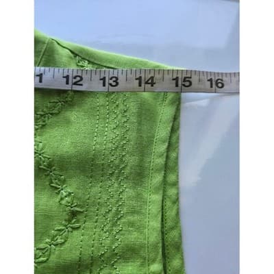 Womens Green Textured Button Up Shirt Long Sleeve - Thumbnail 5