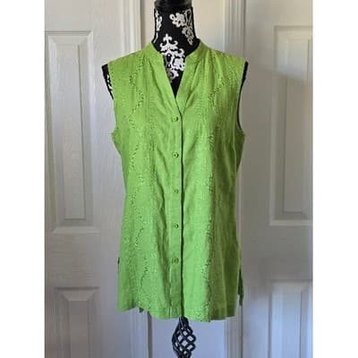 Womens Green Textured Button Up Shirt Long Sleeve - Thumbnail 11