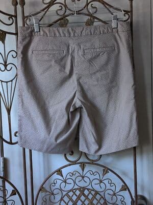 Mario Serrani Italy Bermuda Shorts 10 Women Tan White Geometric Pockets - Thumbnail 3