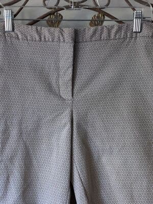 Mario Serrani Italy Bermuda Shorts 10 Women Tan White Geometric Pockets - Thumbnail 4