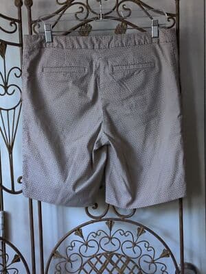 Mario Serrani Italy Bermuda Shorts 10 Women Tan White Geometric Pockets - Thumbnail 5