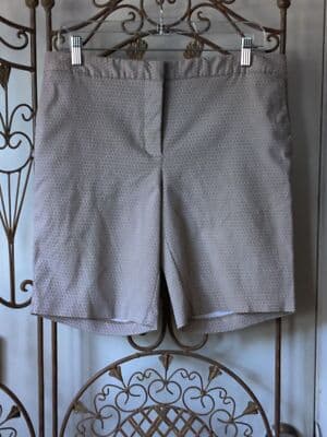 Mario Serrani Italy Bermuda Shorts 10 Women Tan White Geometric Pockets - Thumbnail 6