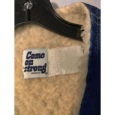 Vintage 60s Come On Strong Denim Vest Large Indigo Deadstock Fleece Liner USA - Thumbnail 2