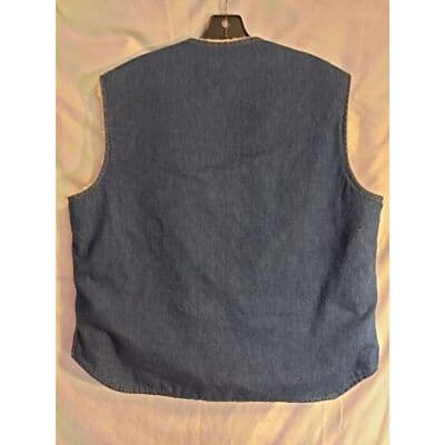 Vintage 60s Come On Strong Denim Vest Large Indigo Deadstock Fleece Liner USA - Thumbnail 5