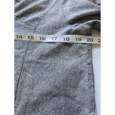 So en Button Up Shirt Jacket Gray Black Houndstooth Drawstring Pockets Size 88 - Thumbnail 7