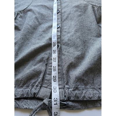So en Button Up Shirt Jacket Gray Black Houndstooth Drawstring Pockets Size 88 - Thumbnail 6