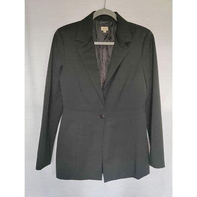 Sleek CACHE Black Blazer! Size 10 Jacket Women's Fitted Stretch Career - Thumbnail 3
