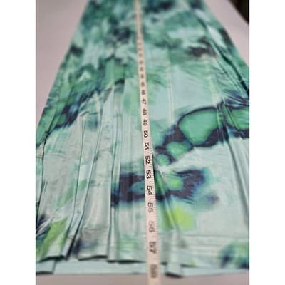 One World Teal Green Abstract Beaded V-Neck Maxi Dress Sleeveless Small - Thumbnail 9