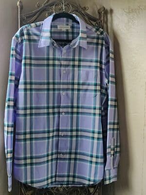 Aeropostale Button Up Shirt Men's Size Large Long Sleeve Purple Plaid Cotton - Image 1