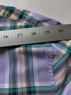 Aeropostale Button Up Shirt Men's Size Large Long Sleeve Purple Plaid Cotton - Thumbnail 6