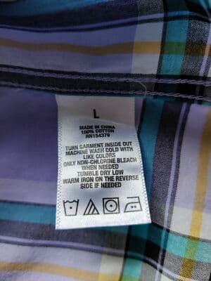 Aeropostale Button Up Shirt Men's Size Large Long Sleeve Purple Plaid Cotton - Thumbnail 5