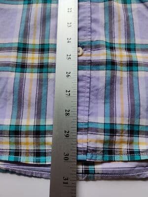 Aeropostale Button Up Shirt Men's Size Large Long Sleeve Purple Plaid Cotton - Thumbnail 9