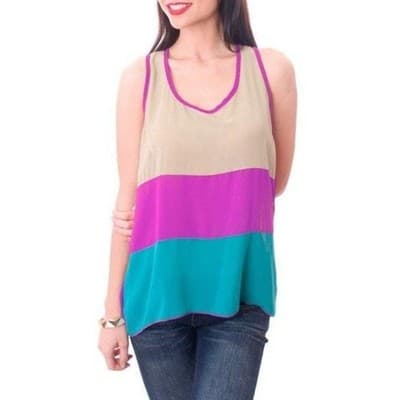 Women Shasa Multi Color Front Panel Top Large - Thumbnail 9