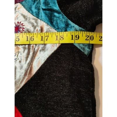 White Stag Womens Floral Embroidered Velvet Jacket Beaded Button Up Black S 4/6 - Thumbnail 7