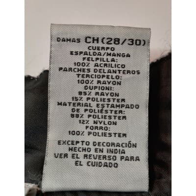 White Stag Womens Floral Embroidered Velvet Jacket Beaded Button Up Black S 4/6 - Thumbnail 5