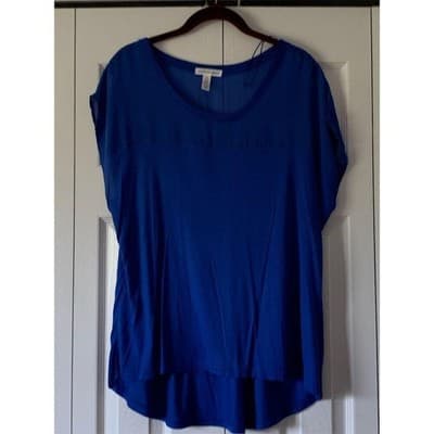 Ambiance Apparel Women's Blue Tunic Top Size 1X - Thumbnail 2