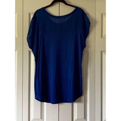 Ambiance Apparel Women's Blue Tunic Top Size 1X - Thumbnail 3