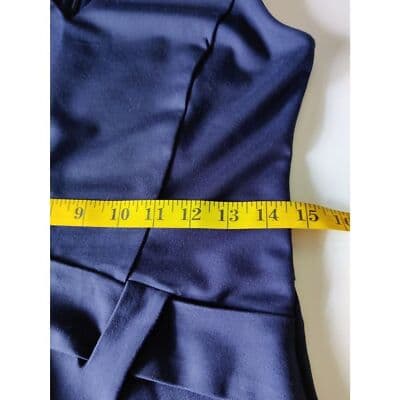 White House Black Market Lined Belted Sleeveless Zipper Top Navy Blue Size 4 - Thumbnail 8