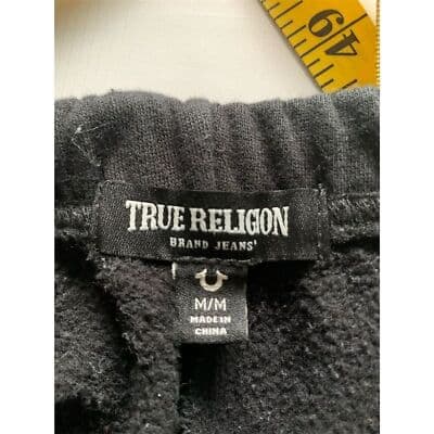 True Religion Unisex Jogger Pants Black Logo Detail Size M Casual Wear - Thumbnail 5