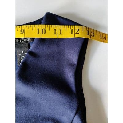 White House Black Market Lined Belted Sleeveless Zipper Top Navy Blue Size 4 - Thumbnail 6