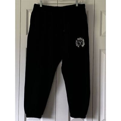 True Religion Unisex Jogger Pants Black Logo Detail Size M Casual Wear - Thumbnail 3
