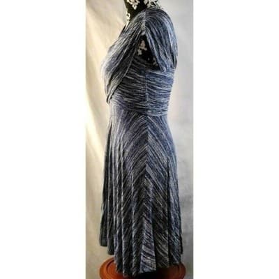 Plenty by Tracy Reese Blue Dreamy Drape Dress Shirred Shoulder womens Blue Sz S - Thumbnail 5
