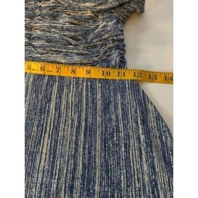 Plenty by Tracy Reese Blue Dreamy Drape Dress Shirred Shoulder womens Blue Sz S - Thumbnail 11