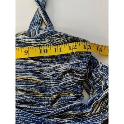 Plenty by Tracy Reese Blue Dreamy Drape Dress Shirred Shoulder womens Blue Sz S - Thumbnail 10