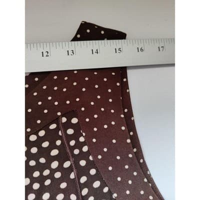 Perceptions New York Brown Ivory Polka Dot Sleeveless Shift Dress Size 18 NWT - Thumbnail 6