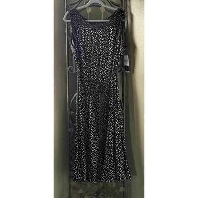 Perceptions New York Brown Ivory Polka Dot Sleeveless Shift Dress Size 18 NWT - Thumbnail 3