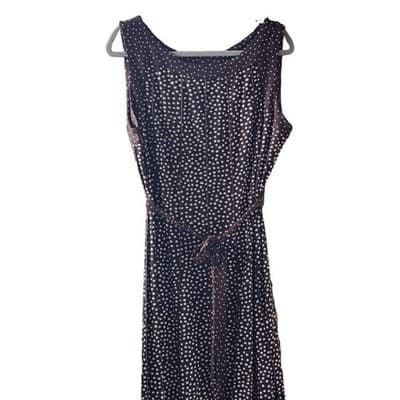 Perceptions New York Brown Ivory Polka Dot Sleeveless Shift Dress Size 18 NWT - Thumbnail 4