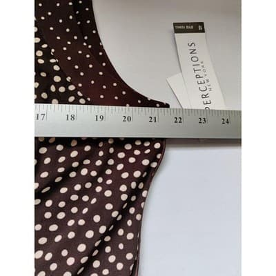 Perceptions New York Brown Ivory Polka Dot Sleeveless Shift Dress Size 18 NWT - Thumbnail 7