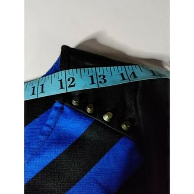 Stitch Btween Womens Sheath Dress Blue Geometric Stretch Scoop Neck 3/4 Sleeve S - Thumbnail 8