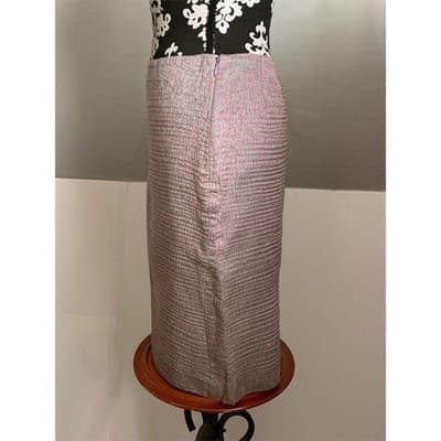 VTG. Dana Buchman Women's Metallic Pencil Skirt Size 4 Knee Length Formal - Thumbnail 2