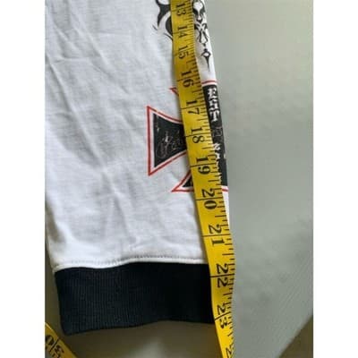 Godspeed Men's Long Sleeve T-Shirt Skeleton Motorcycle Graphic White S - Thumbnail 8