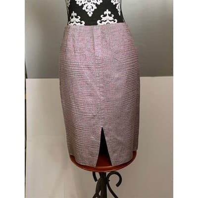 VTG. Dana Buchman Women's Metallic Pencil Skirt Size 4 Knee Length Formal - Thumbnail 4