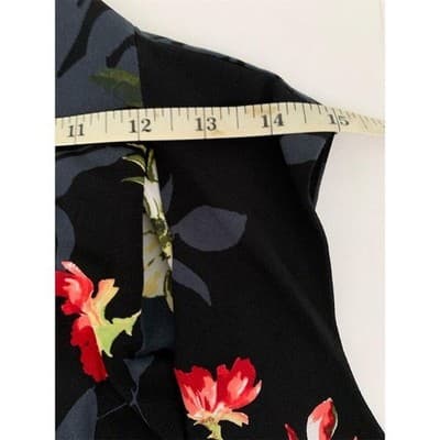 Susan Graver Liquid Knit Jumpsuit Black Floral 1X Maxi A374127 Multicolor - Thumbnail 8