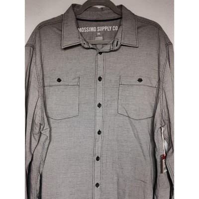 Mossimo Supply Co Button Down Shirt Mens XXL Blue Color Pocket Casual - Thumbnail 3