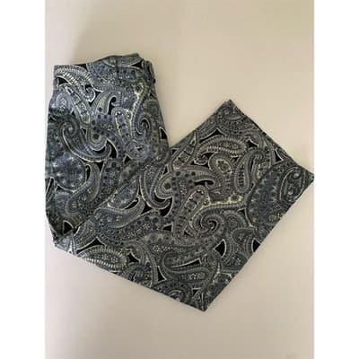 Spencer Jeremy Black Blue White Paisley Mid Rise Stretch Capri Pants Size 12 - Thumbnail 2