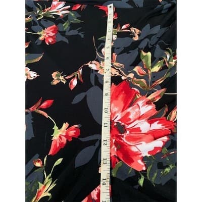 Susan Graver Liquid Knit Jumpsuit Black Floral 1X Maxi A374127 Multicolor - Thumbnail 9