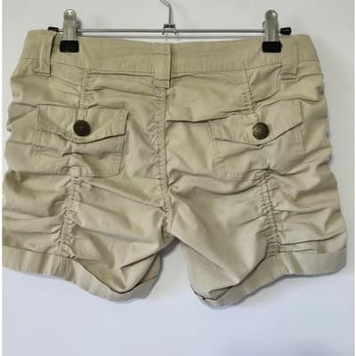 Women's Cargo Ruched Shorts Khaki Casual Summer Beach Outdoor Adventure - Thumbnail 5