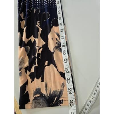 BaiShengGT Women's 2XL Long Sleeve V Neck Abstract Floral Print Tunic Top - Thumbnail 8