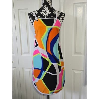 Fabletics Geometric Print Mini Dress Spaghetti Strap Sleeveless - Thumbnail 2
