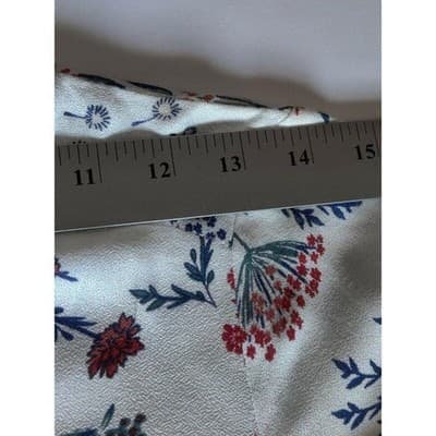 Mudd Womens Floral Quarter 3/4 Sleeve Dress Tie V-Neck White Size Small - Thumbnail 6